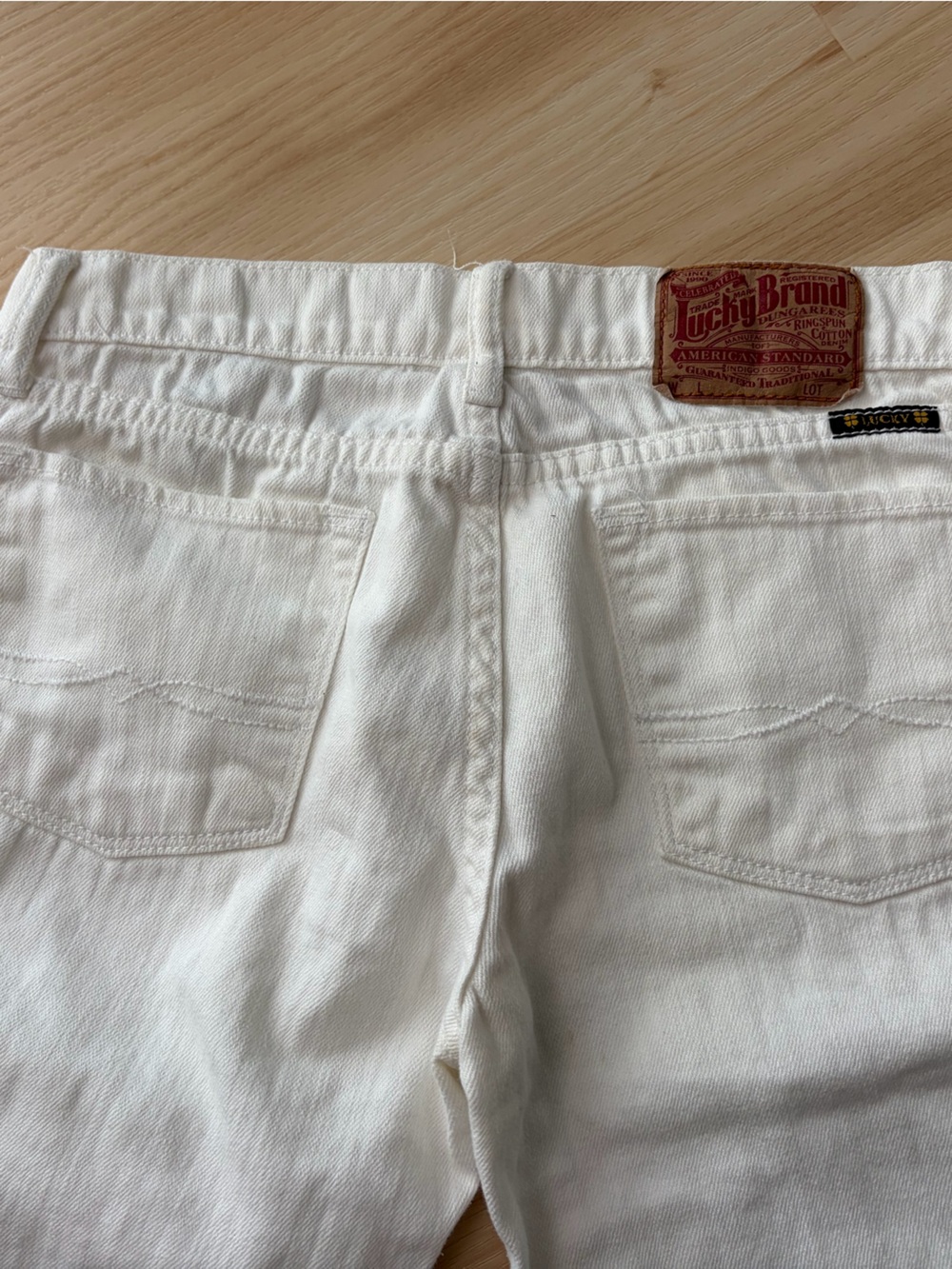 Lucky Brand White Denim/Jean Shorts with Branded Patch - Picture 3 of 8